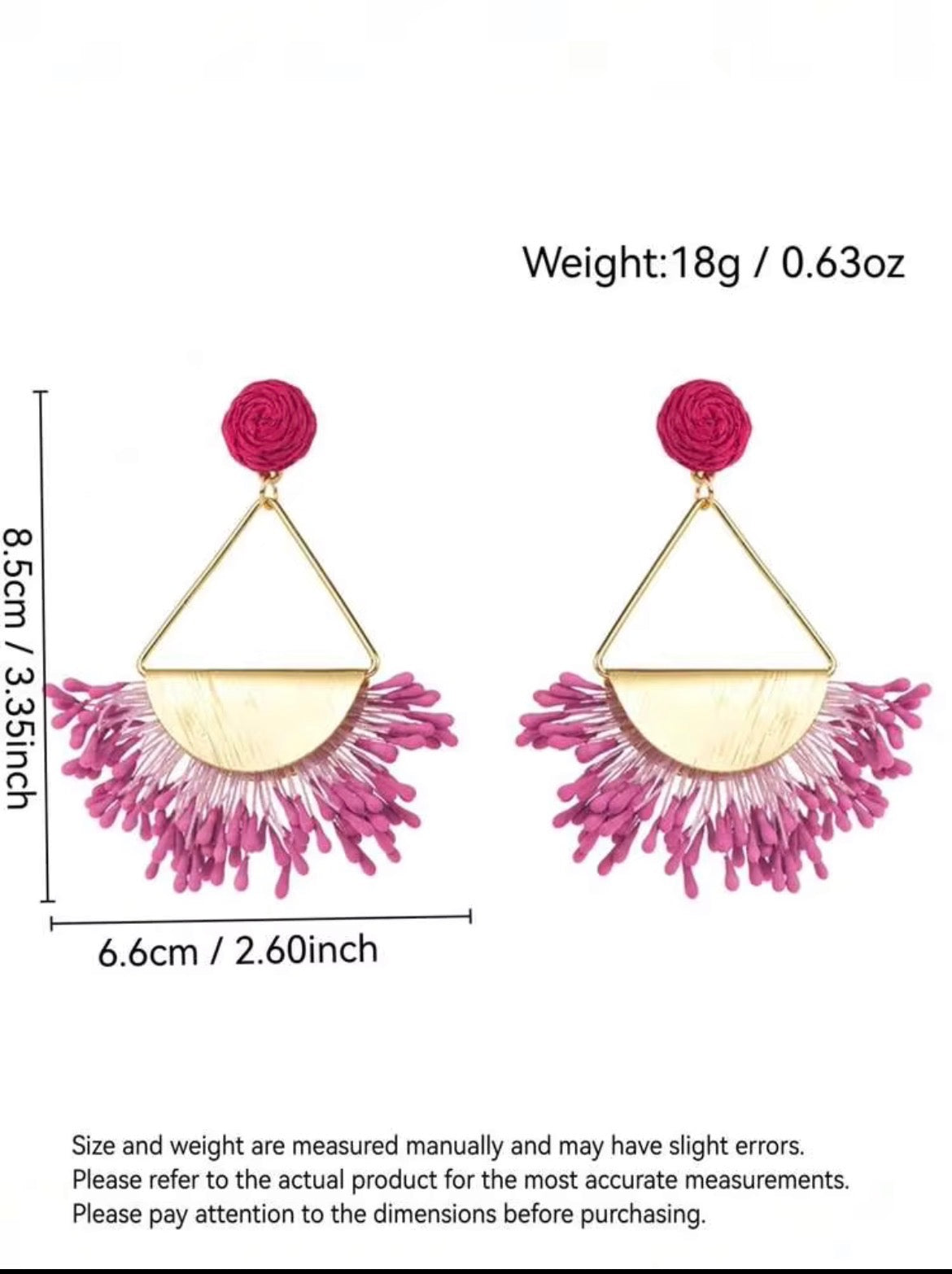 Fan Shape Raffia Earrings