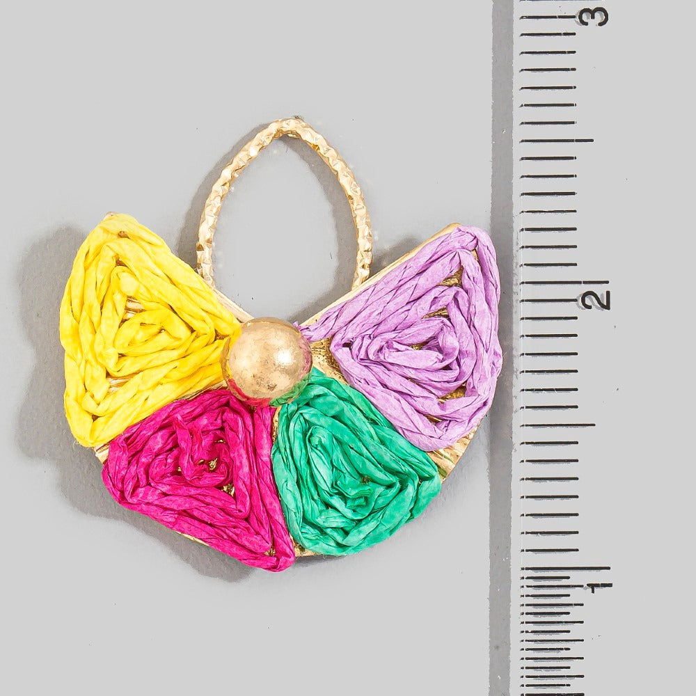 Fan Shaped raffia Earrings
