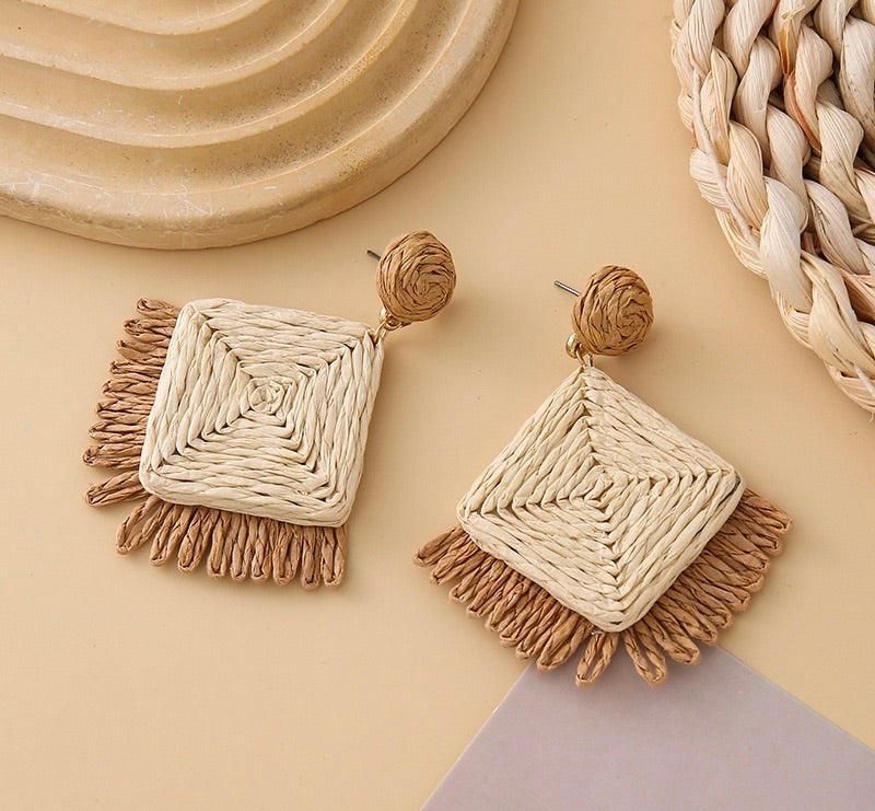 Woven Geometric Earrings