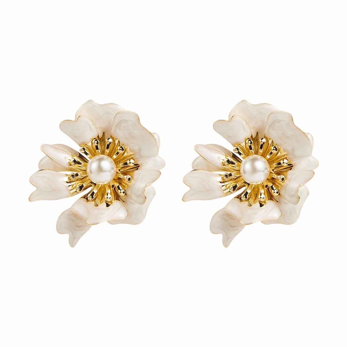 Colored Floral pearl Earrings