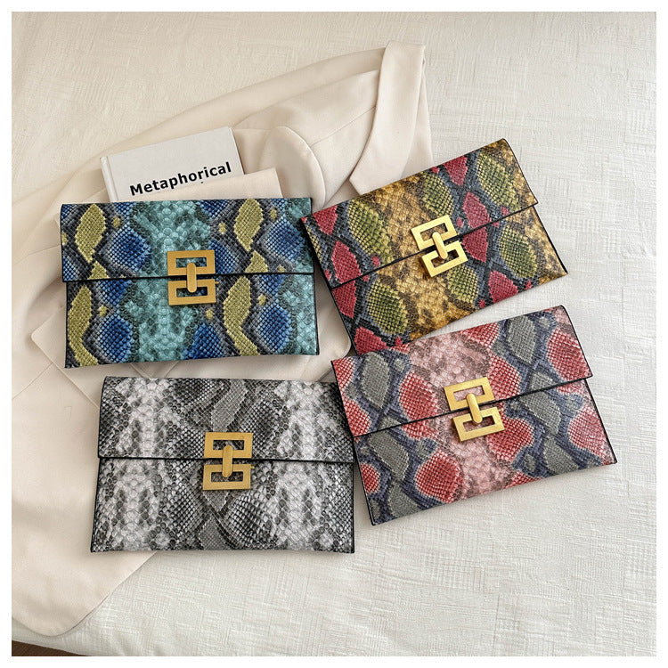 Snake Print Clutch