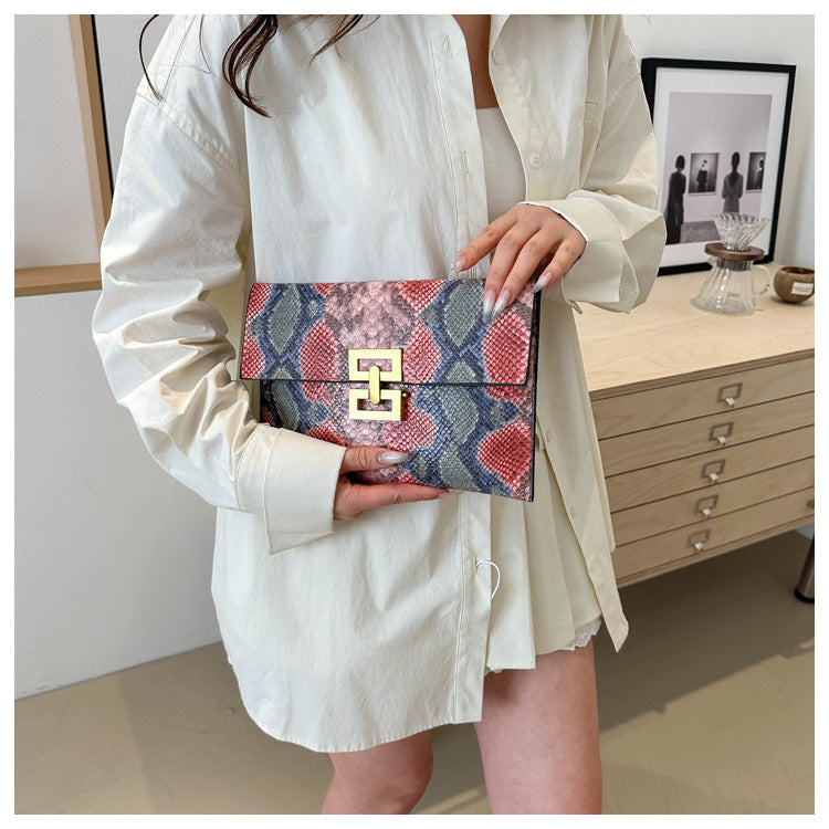 Snake Print Clutch