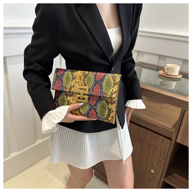 Snake Print Clutch