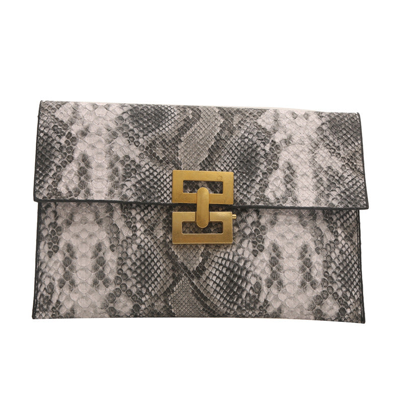 Snake Print Clutch