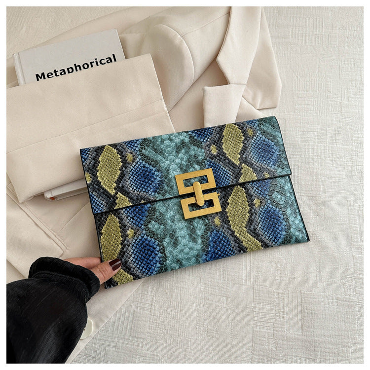 Snake Print Clutch