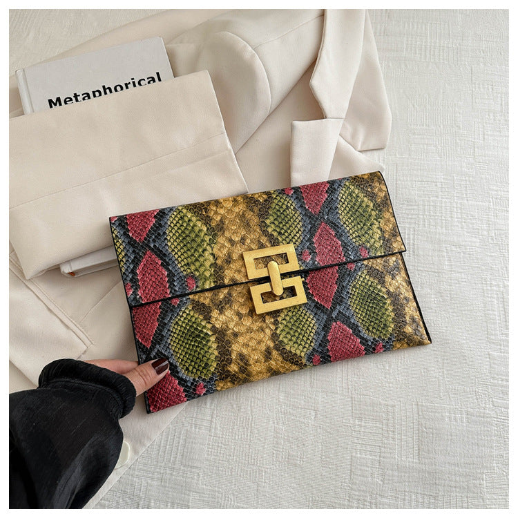 Snake Print Clutch