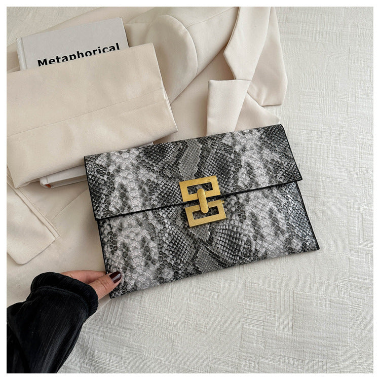 Snake Print Clutch