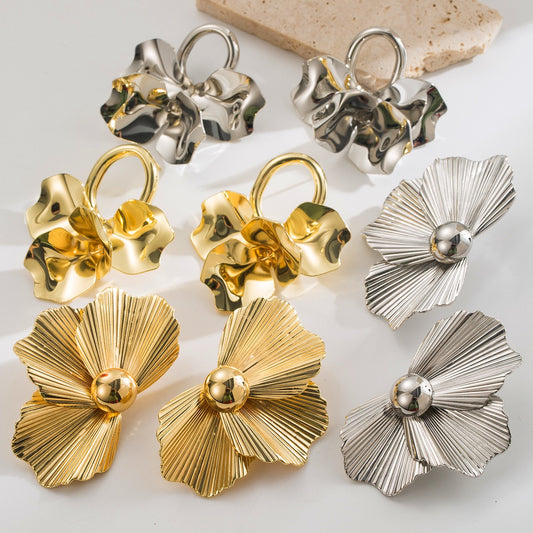 Floral Metal Earrings