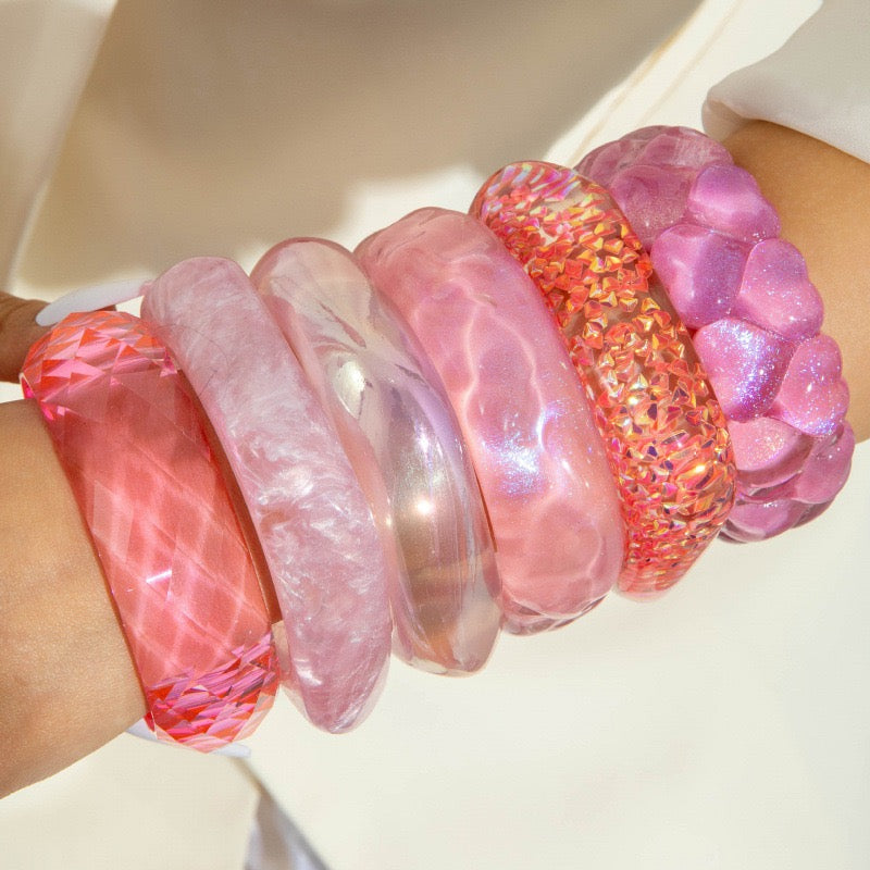 Pink Acrylic Bangle Bracelet