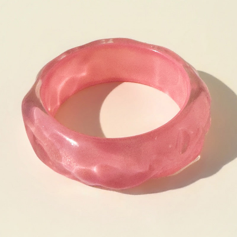 Pink Acrylic Bangle Bracelet
