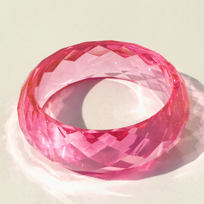 Pink Acrylic Bangle Bracelet