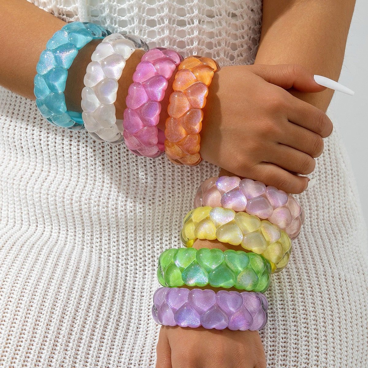 Hearts Acrylic Bangles