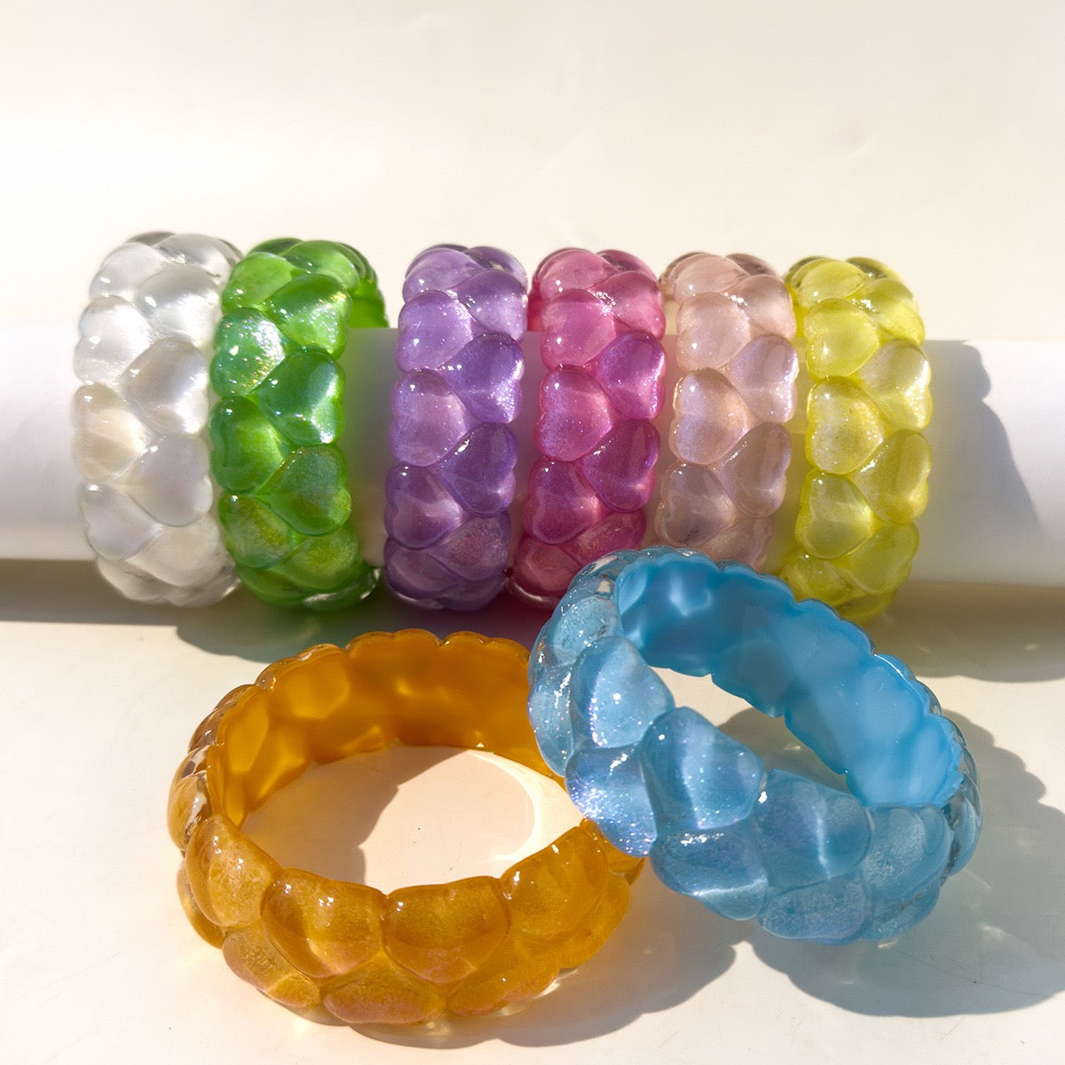 Hearts Acrylic Bangles