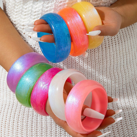 Acrylic Shiny Bangle Bracelet