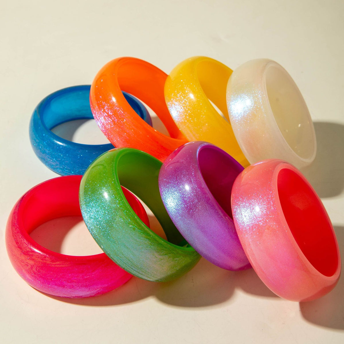 Acrylic Shiny Bangle Bracelet