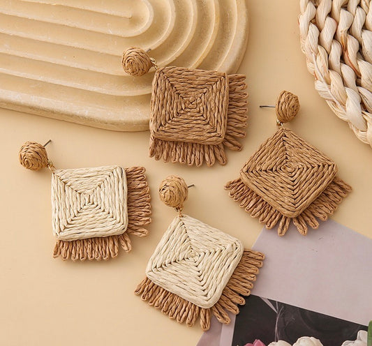 Woven Geometric Earrings