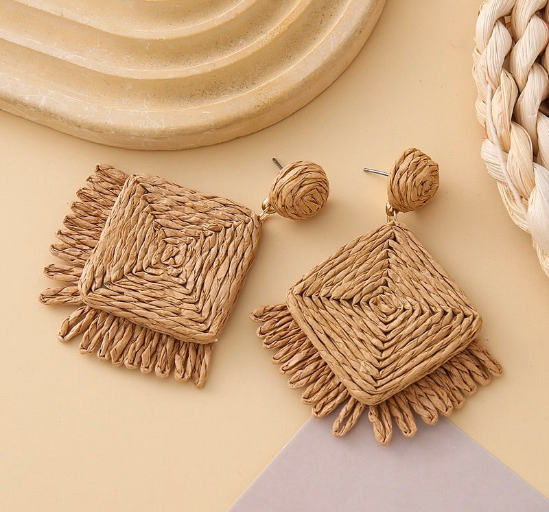 Woven Geometric Earrings