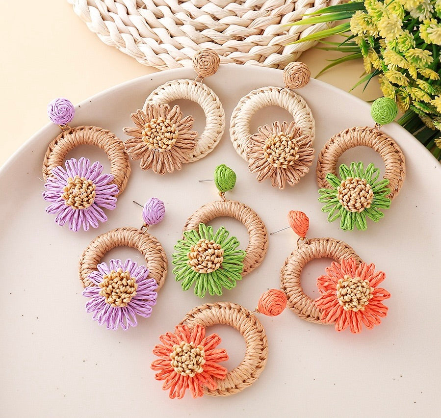 Woven Bohemian Drop Earrings