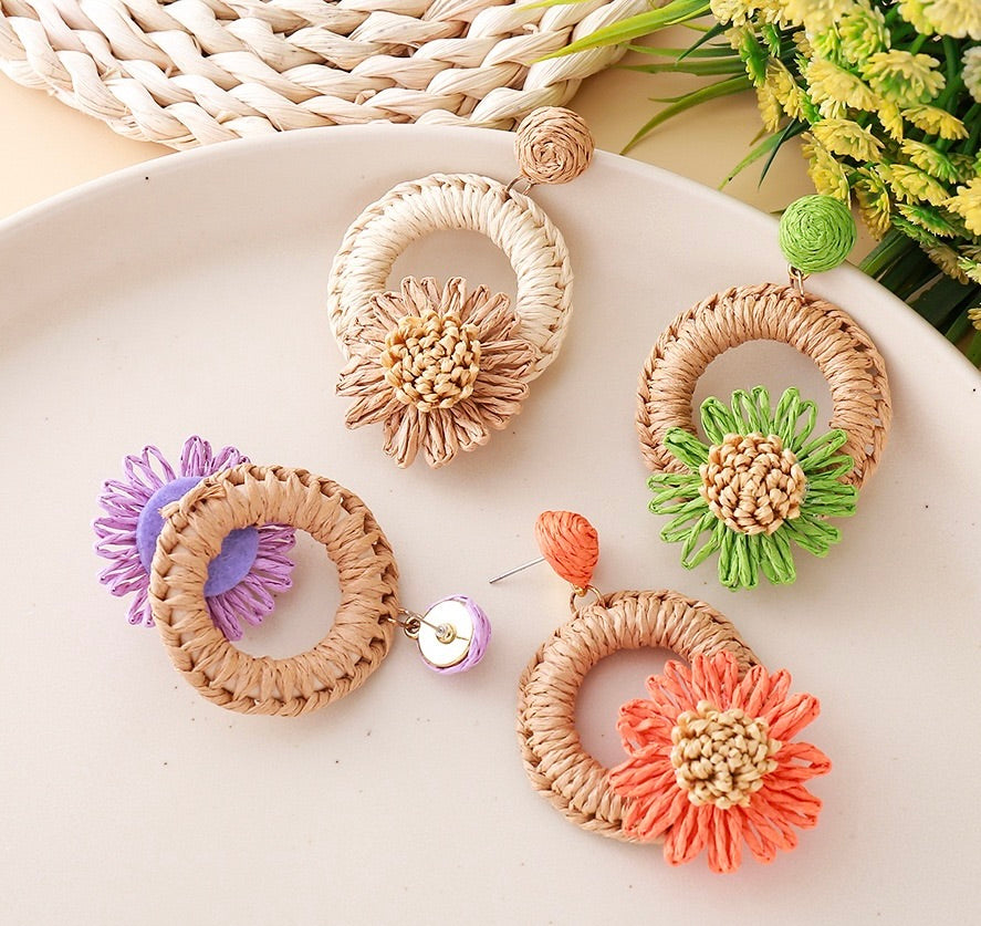 Woven Bohemian Drop Earrings