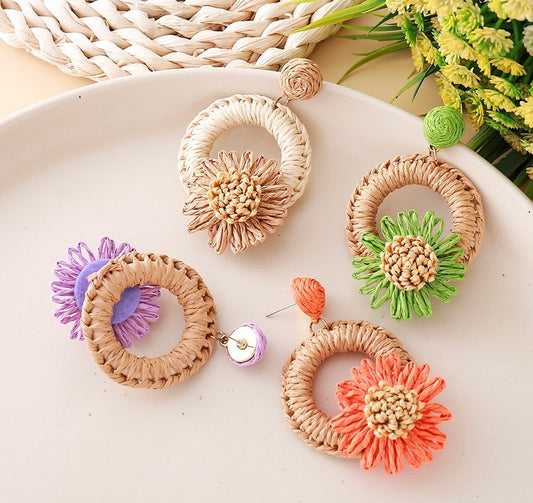 Woven Bohemian Drop Earrings