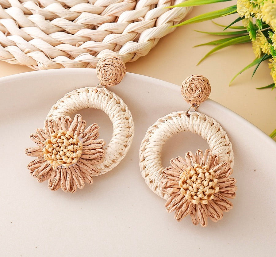 Woven Bohemian Drop Earrings