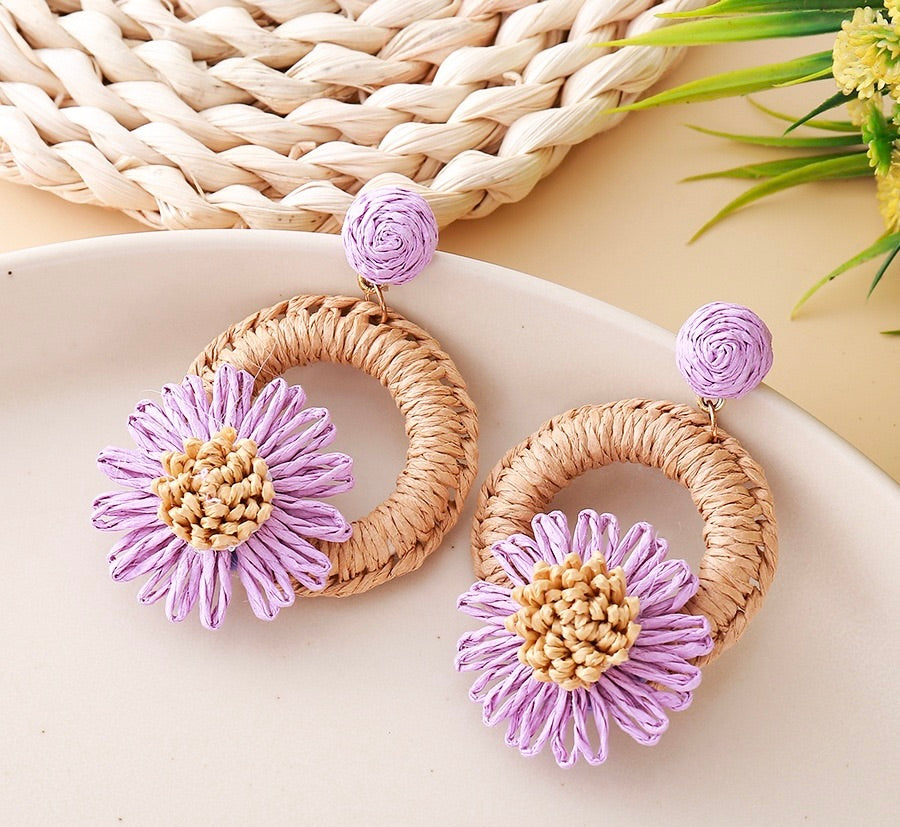 Woven Bohemian Drop Earrings
