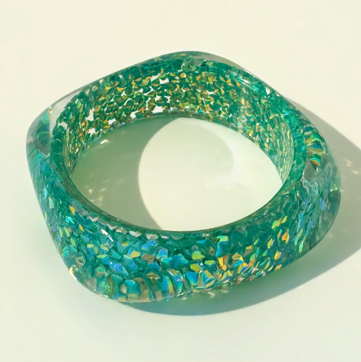 Acrylic Glitter Bangle Bracelet