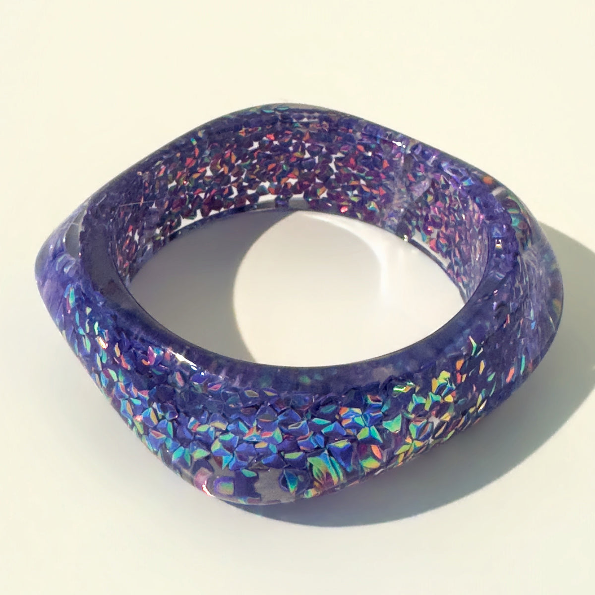 Acrylic Glitter Bangle Bracelet