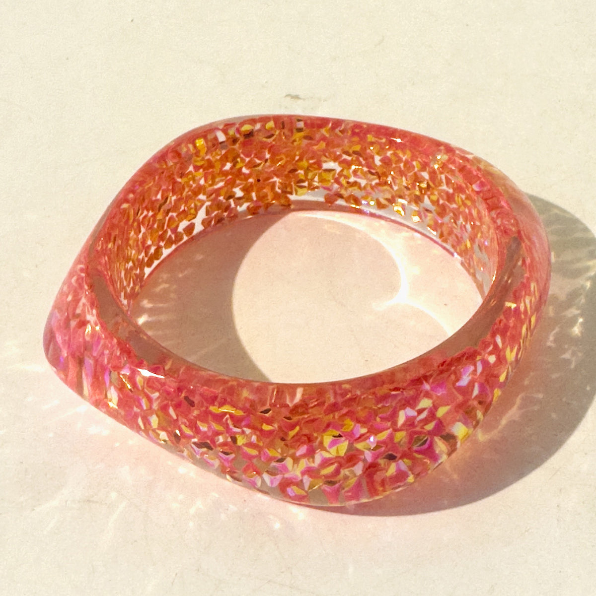 Acrylic Glitter Bangle Bracelet