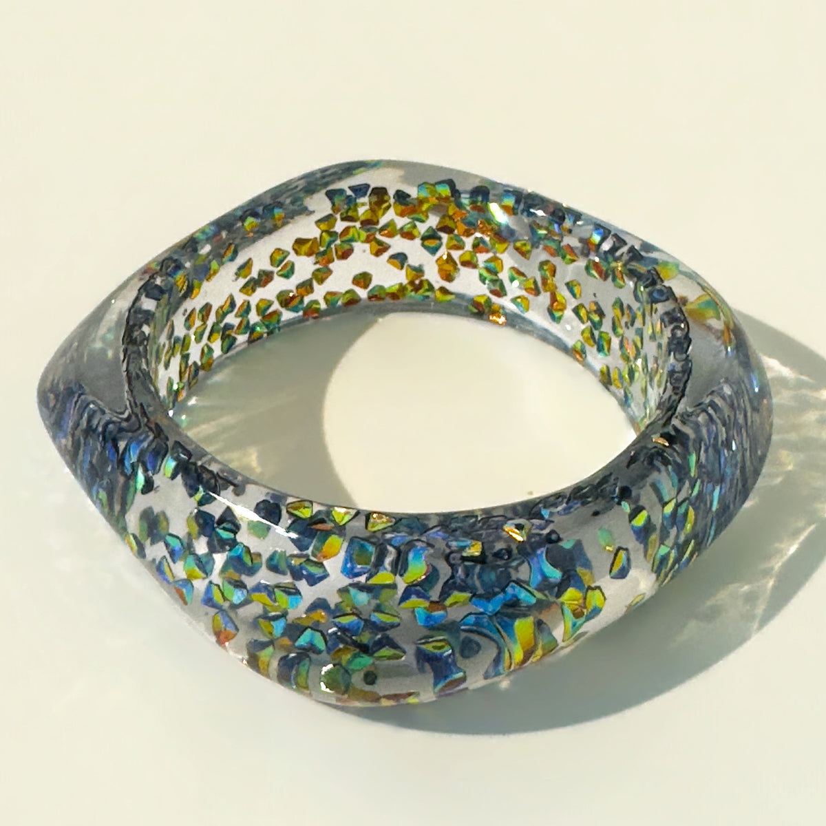Acrylic Glitter Bangle Bracelet