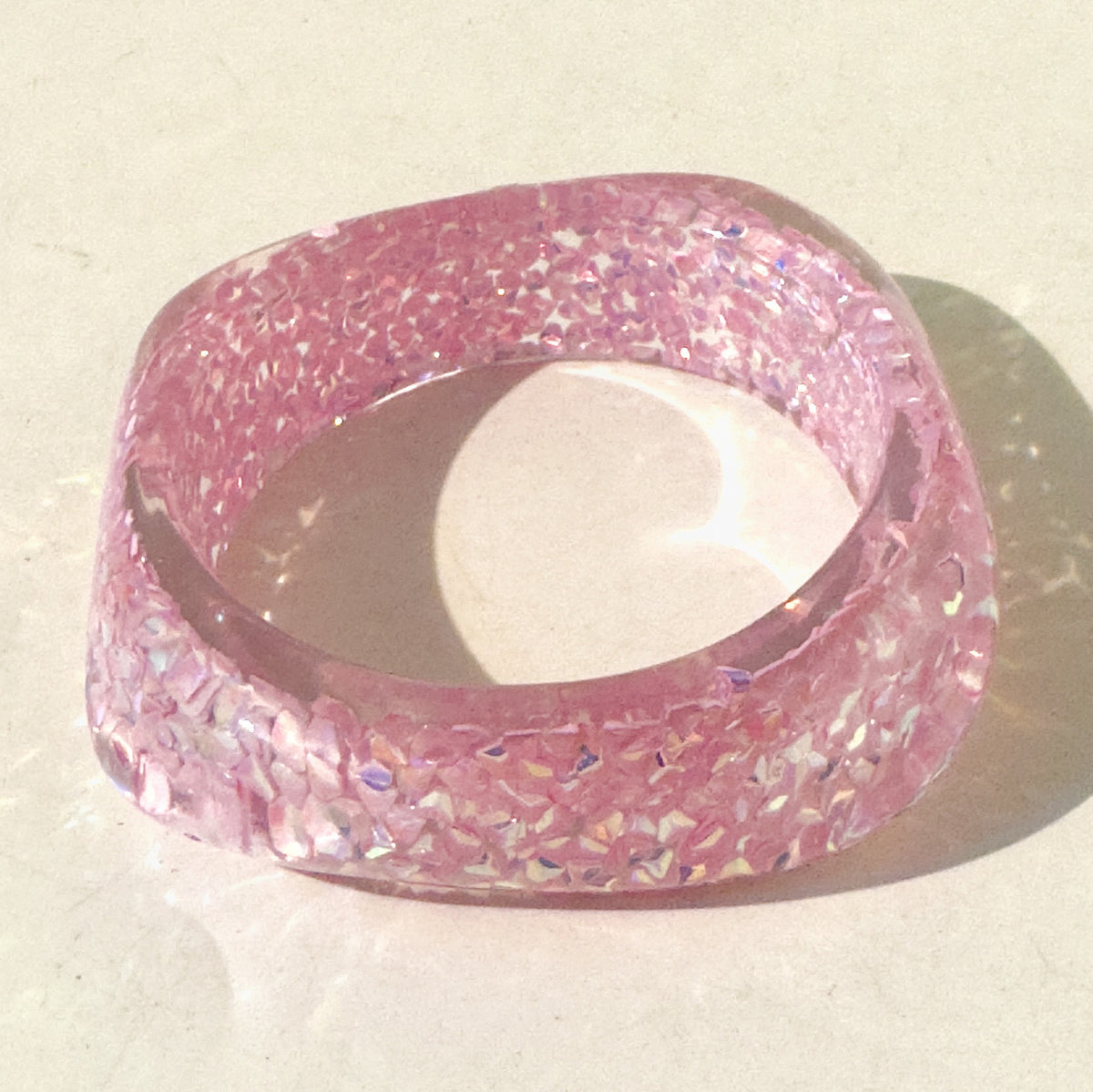 Acrylic Glitter Bangle Bracelet