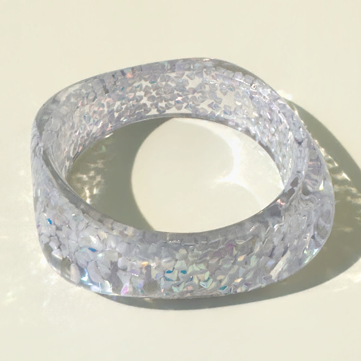 Acrylic Glitter Bangle Bracelet