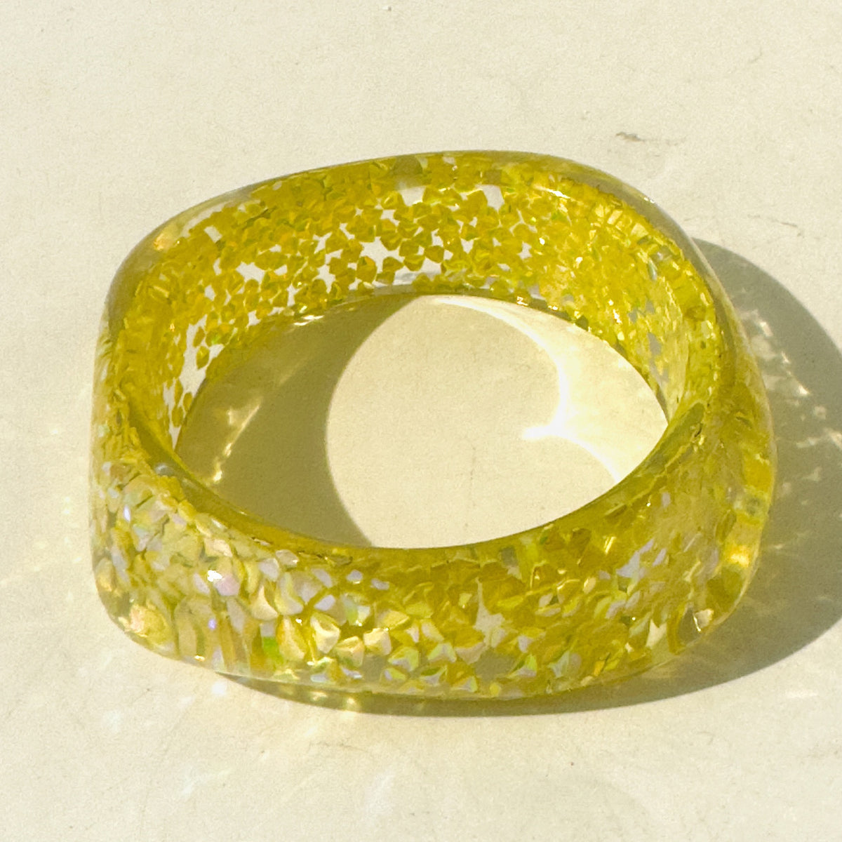 Acrylic Glitter Bangle Bracelet