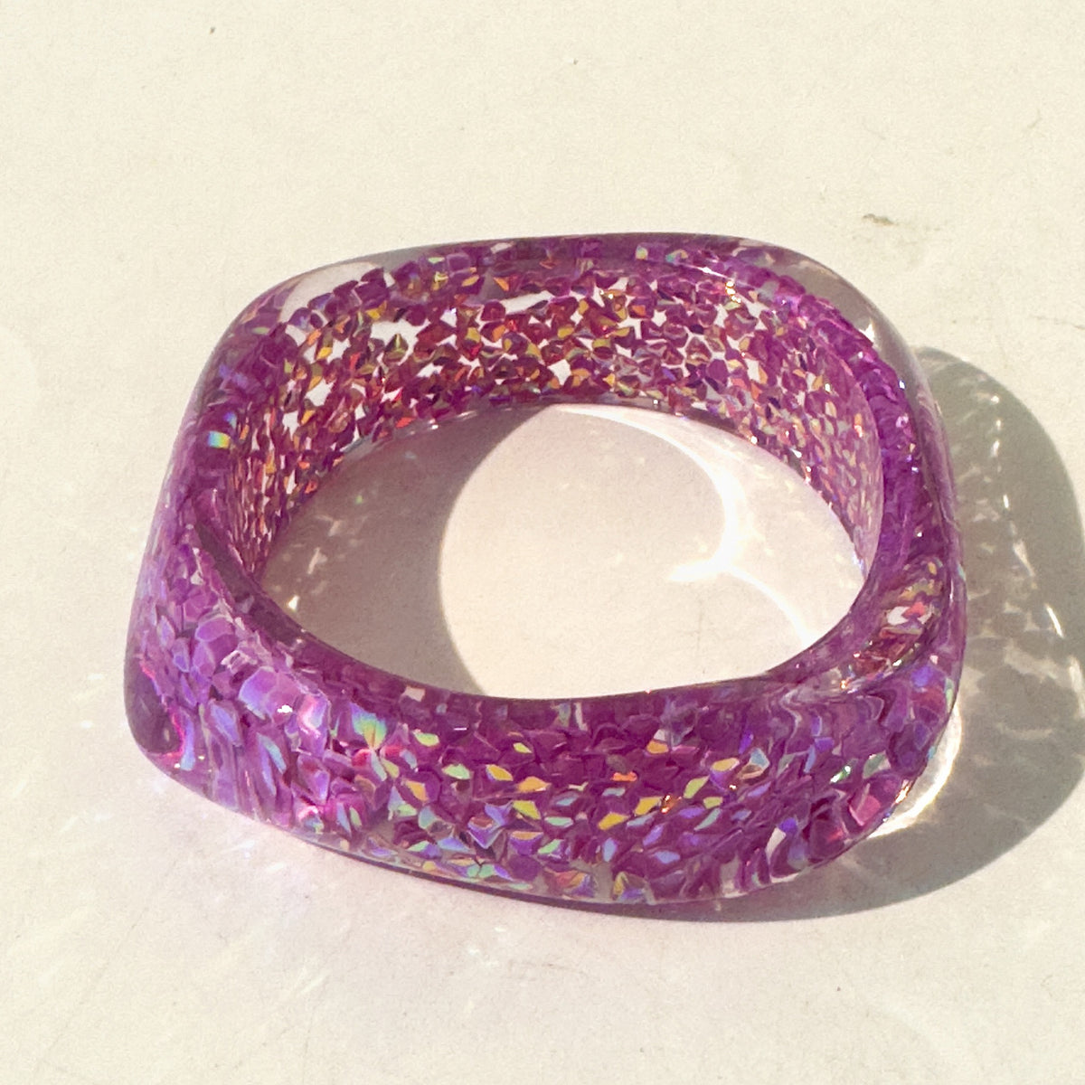 Acrylic Glitter Bangle Bracelet