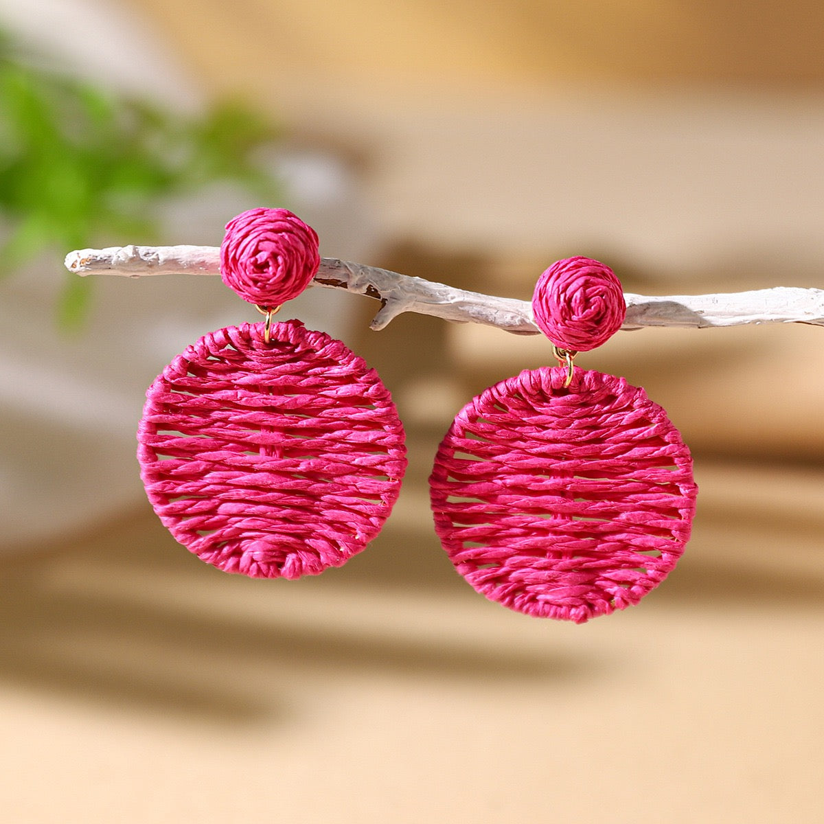 Rattan Boho Earrings