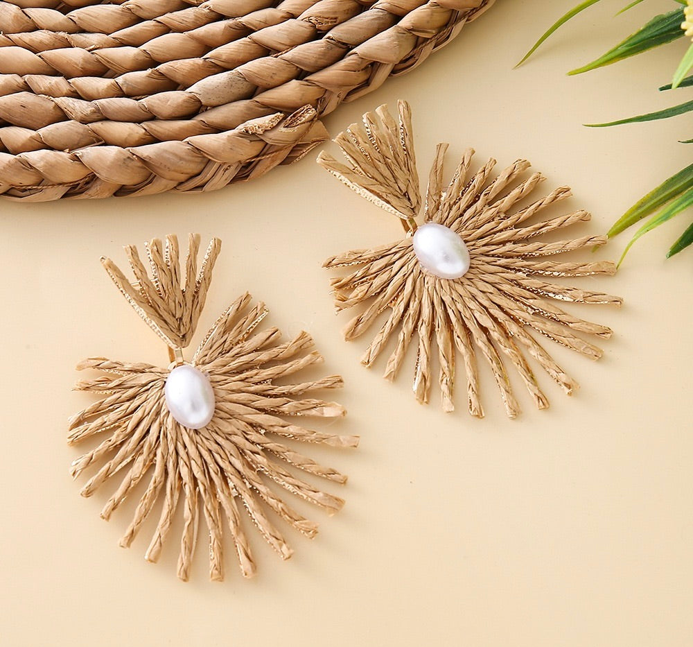 Pearl strings cabana earrings