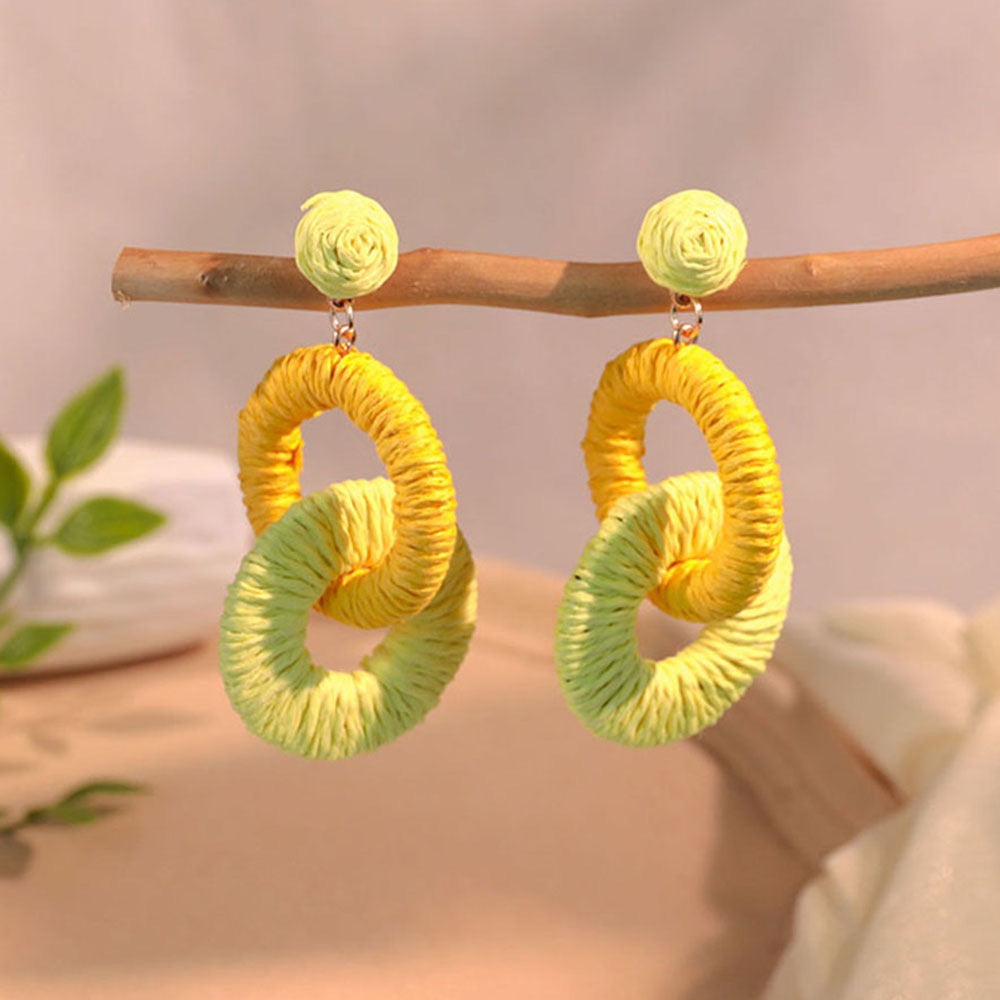 Double Hoop Raffia earrings