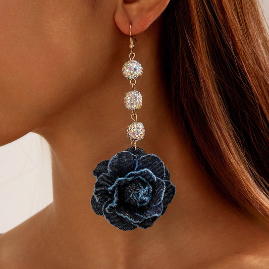 Hanging Denim Earrings