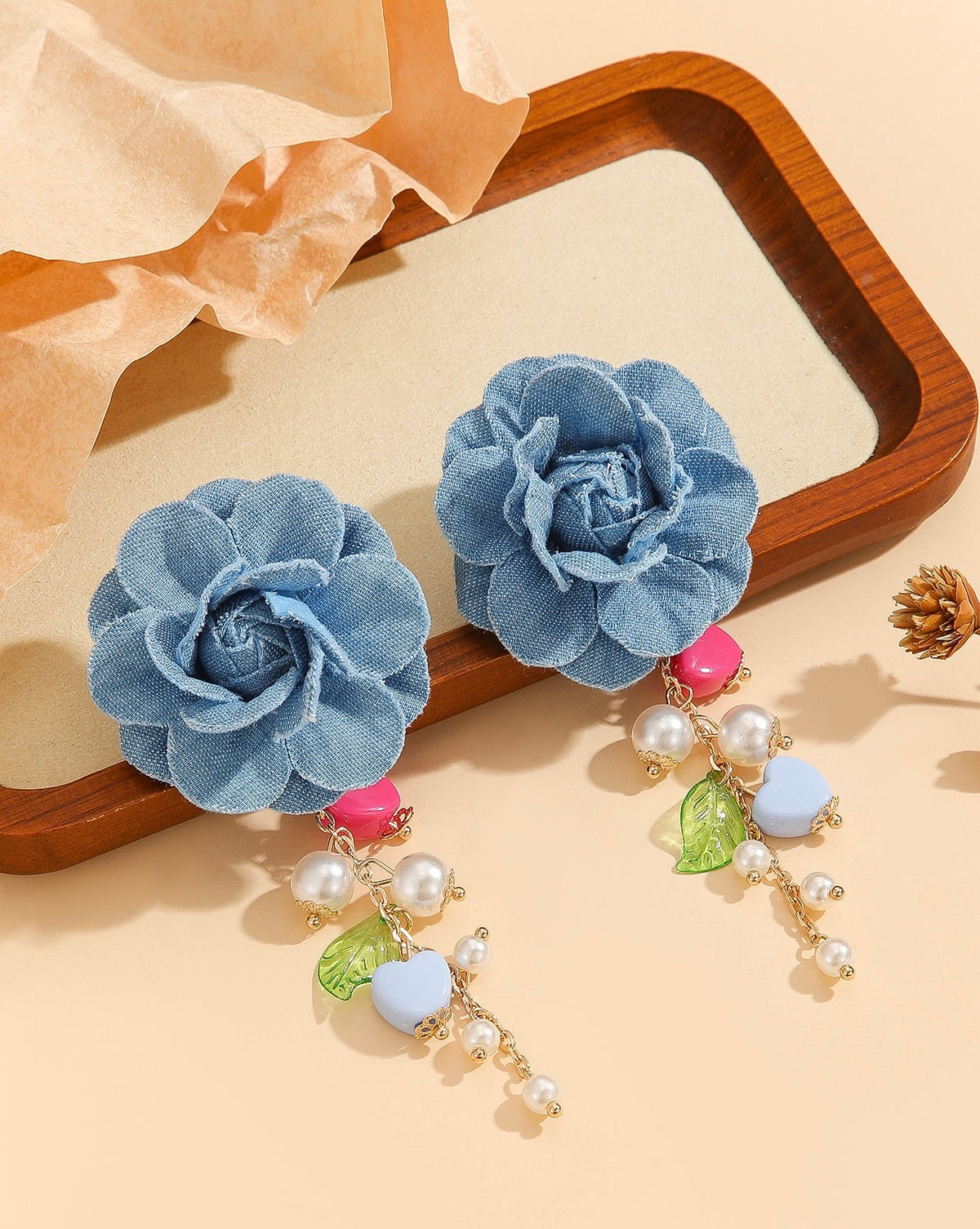Denim Hanging earrings