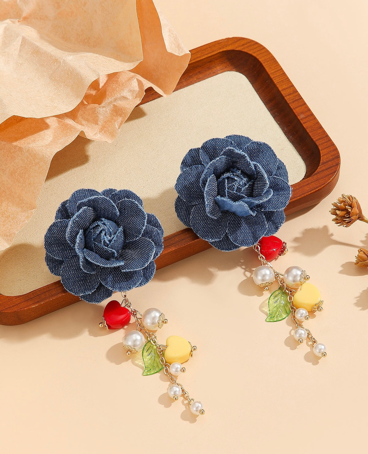 Denim Hanging earrings