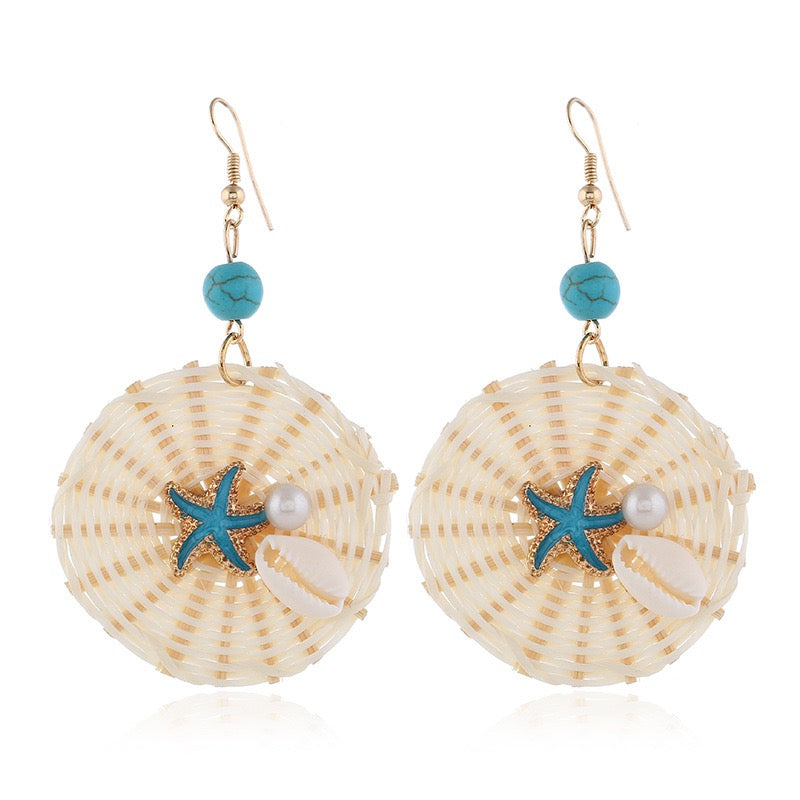 Bohemian wood hanging earrings