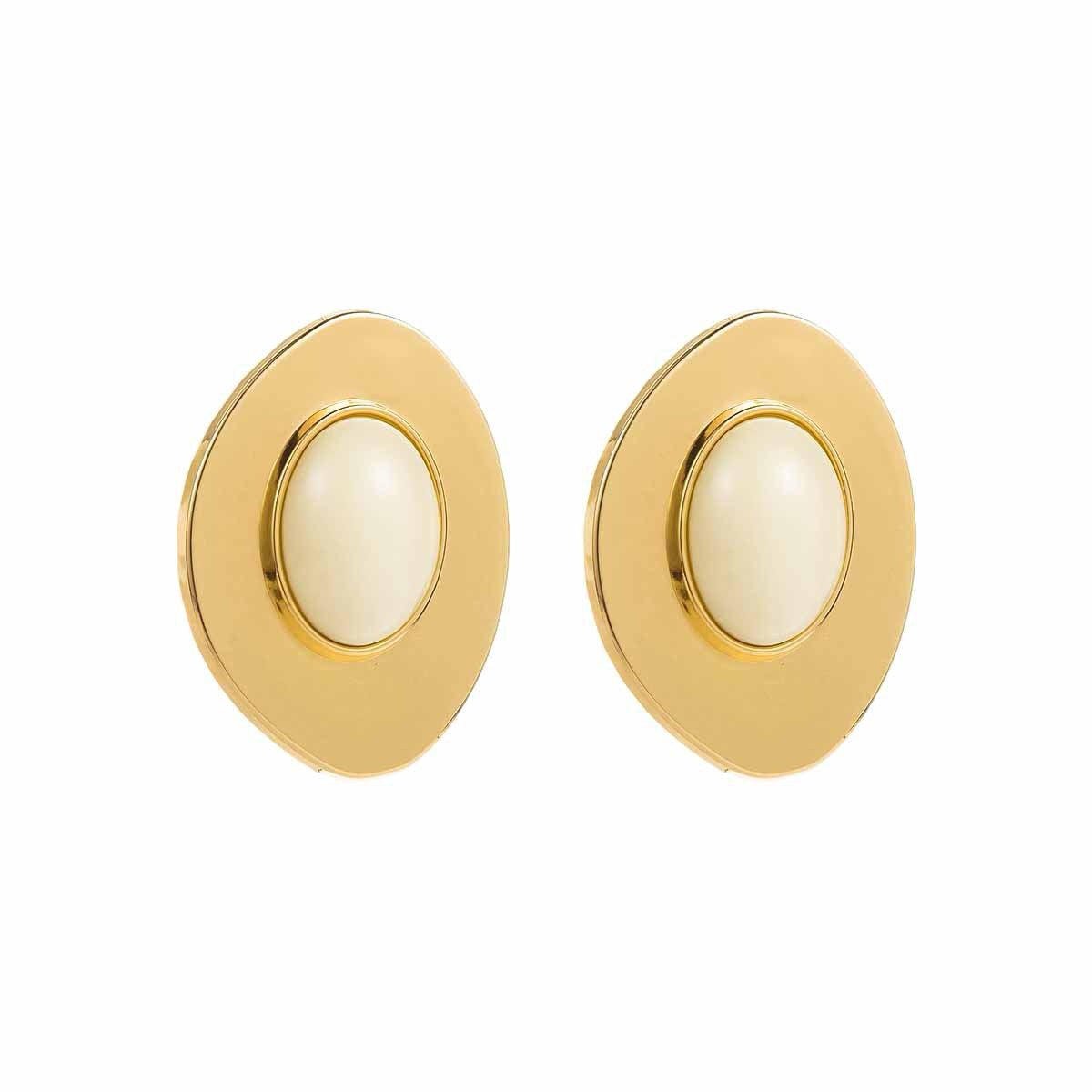 Gold Oval Earrings
