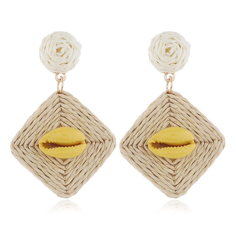 Bohemian wood hanging earrings
