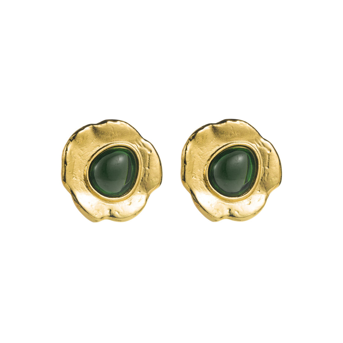 Golden Flower Stud Earrings