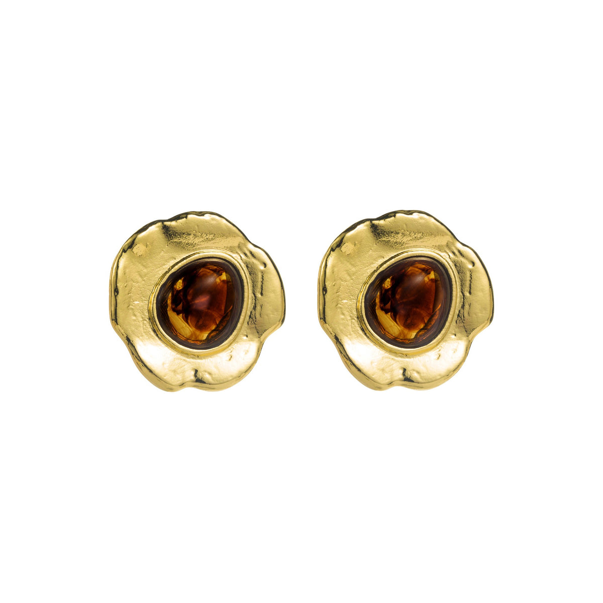 Golden Flower Stud Earrings