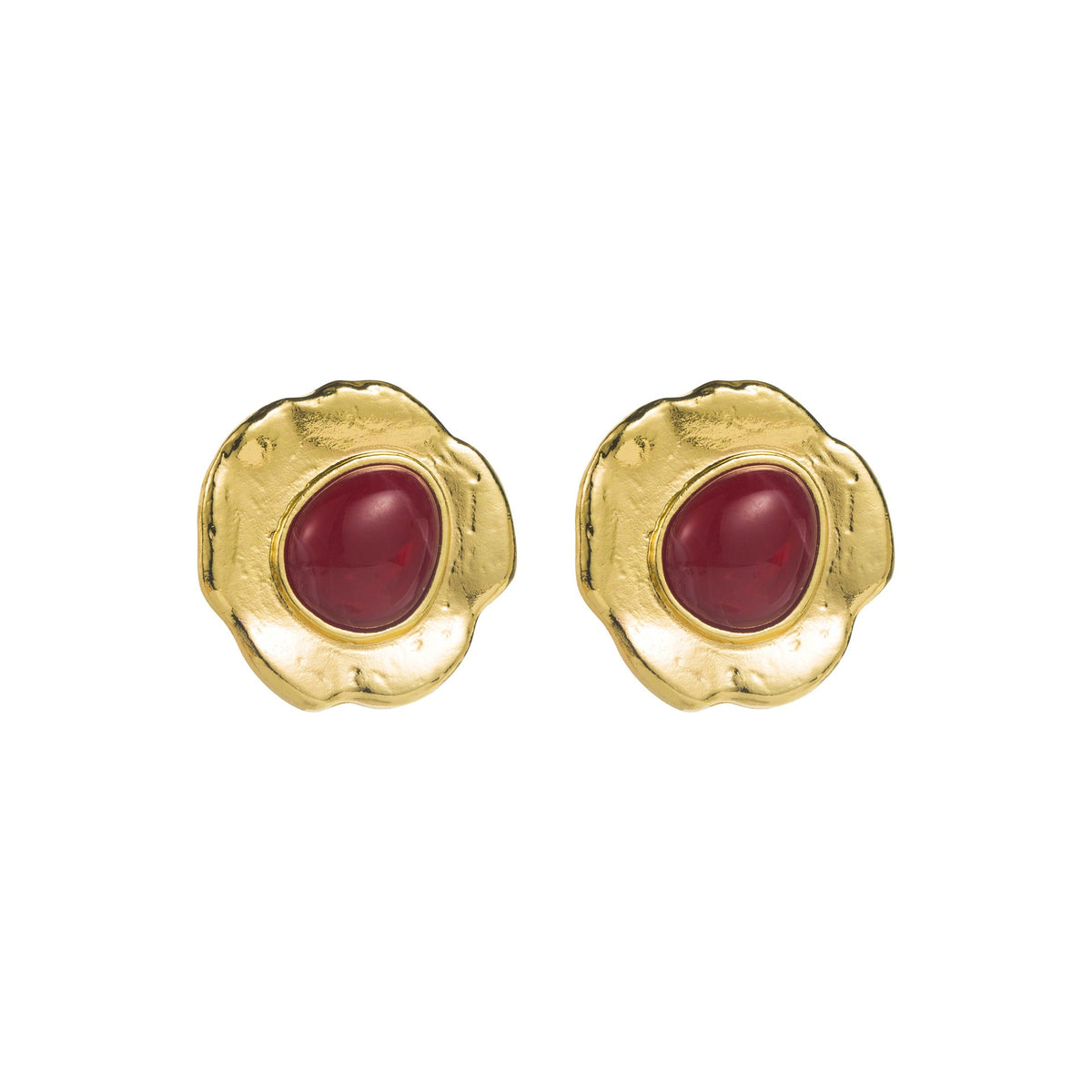 Golden Flower Stud Earrings