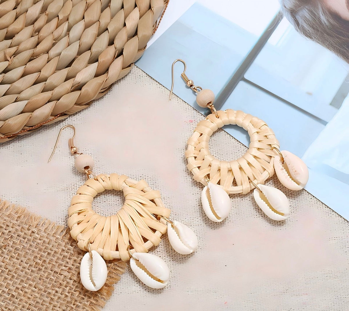 Boho Wood hanging earrings