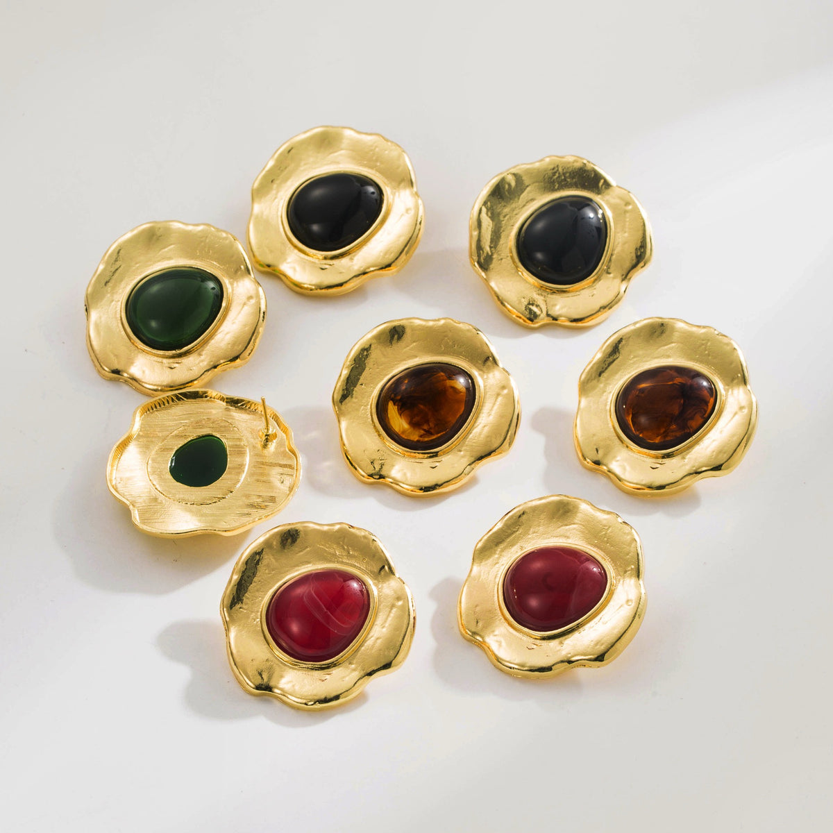 Golden Flower Stud Earrings