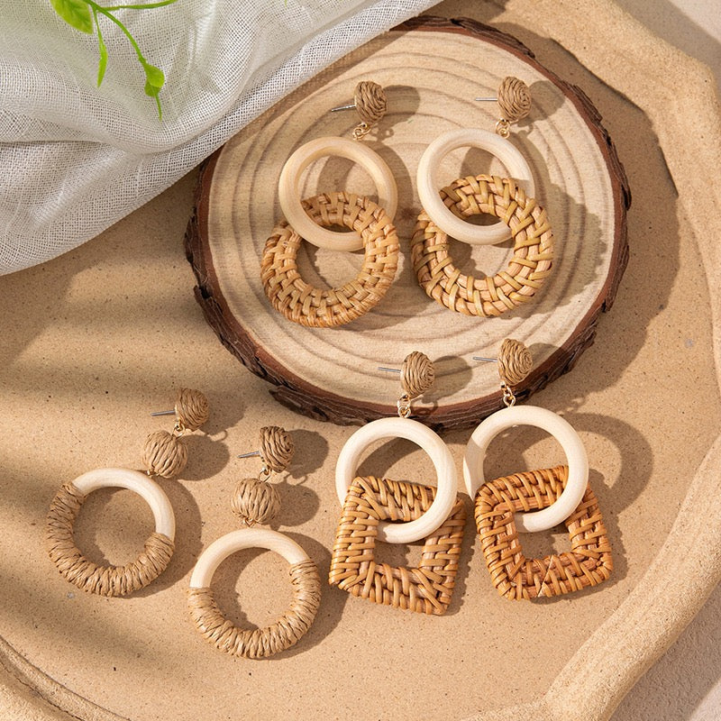 Wood Hanging Earrings