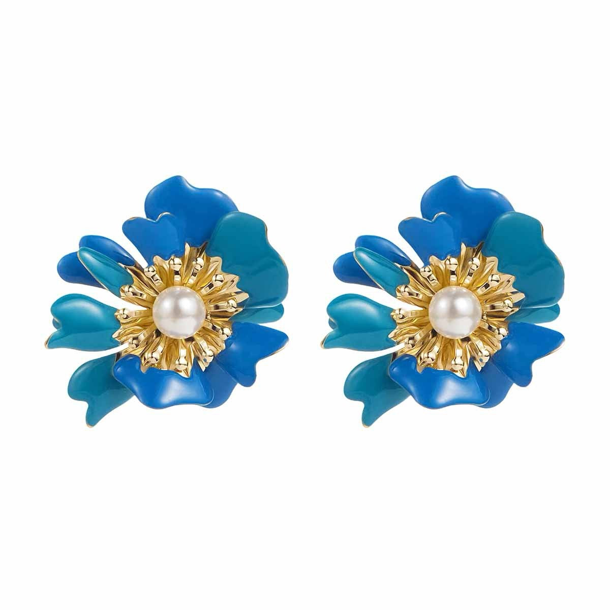 Colored Floral pearl Earrings
